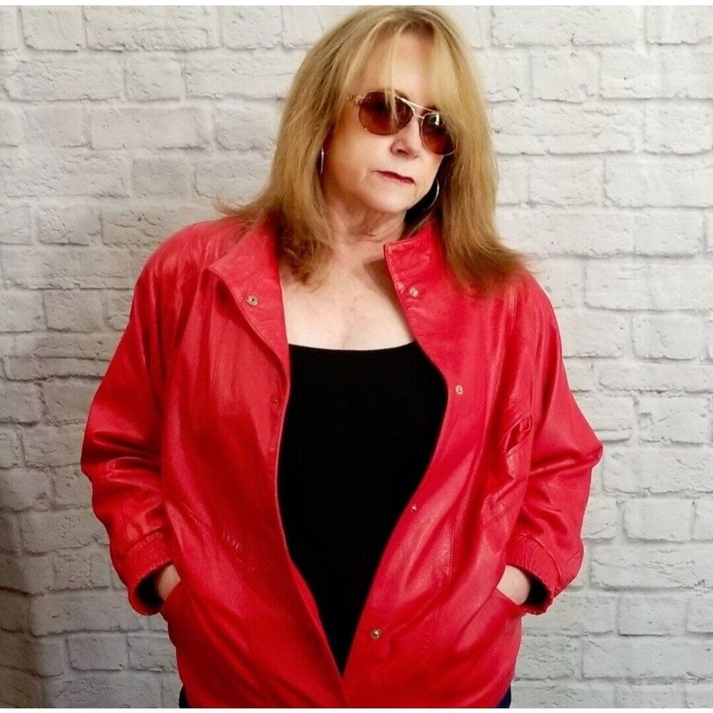 1980s Red Vinyl Bomber Jacket by British Peter So Tailor at Regent